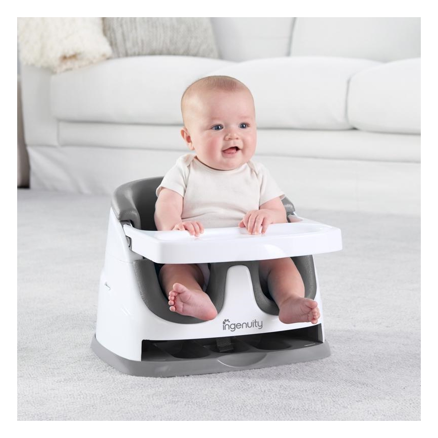 Ingenuity - Rehausseur pour table à manger 2en1 BABY BASE gris