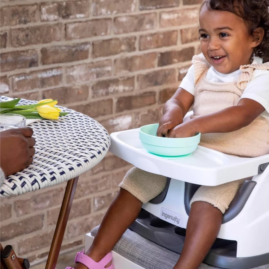 Ingenuity - Rehausseur pour table à manger 2en1 BABY BASE gris