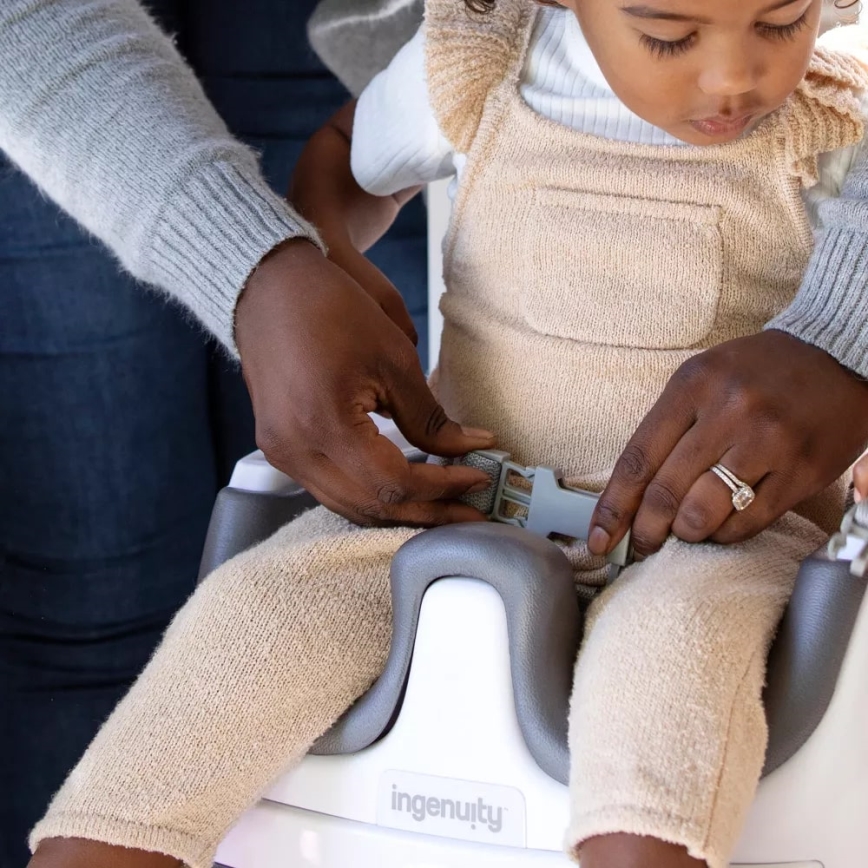 Ingenuity - Rehausseur pour table à manger 2en1 BABY BASE gris