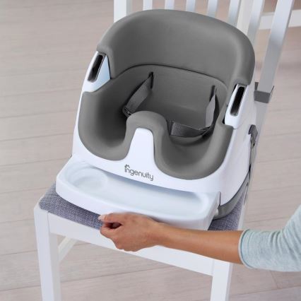 Ingenuity - Rehausseur pour table à manger 2en1 BABY BASE gris
