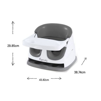Ingenuity - Rehausseur pour table à manger 2en1 BABY BASE gris
