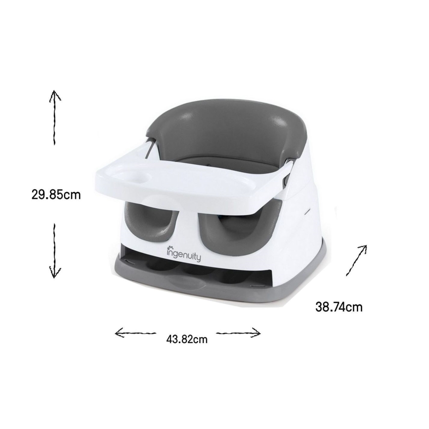 Ingenuity - Rehausseur pour table à manger 2en1 BABY BASE gris