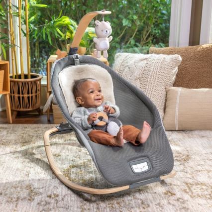 Ingenuity - Transat vibrant pour bébé avec mélodie EVERY SEASON WESLEY 3xC gris