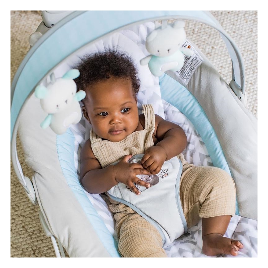 Ingenuity - Vibrerend wipstoeltje voor baby's met een melodie RAYLAN 3xLR14