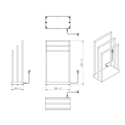 Instal Projekt - Elektrische handdoekdroger MOBE 105W 90x50 cm wit
