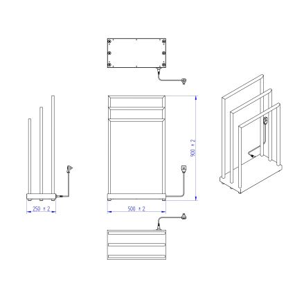 Instal Projekt - Sèche-serviettes électrique MOBE 105 W 90 x 50 cm blanc