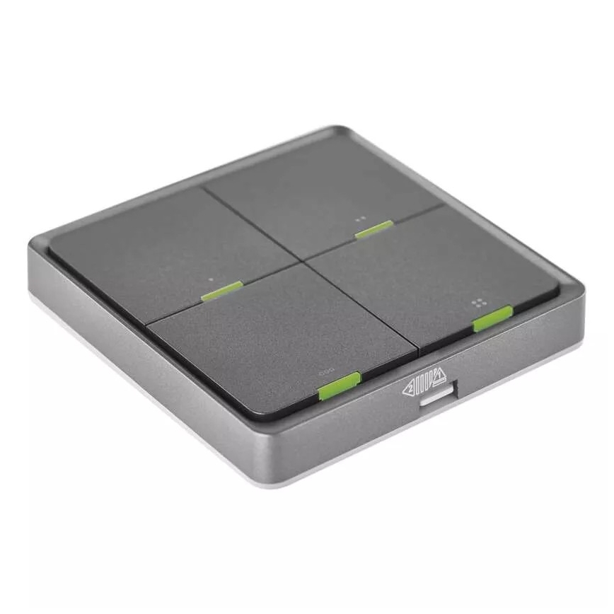 Interrupteur 4 boutons GoSmart Tuya noir