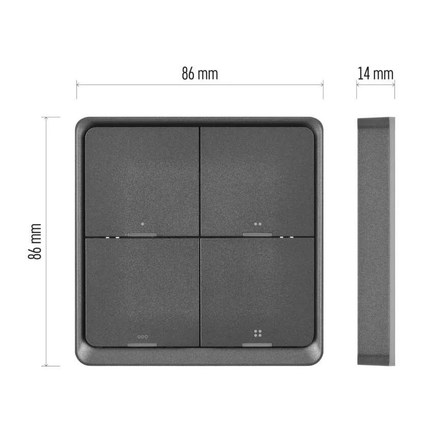 Interrupteur 4 boutons GoSmart Tuya noir