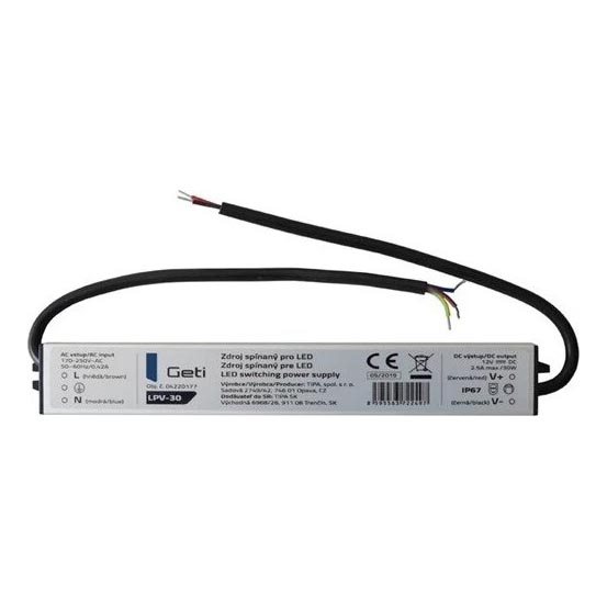 Interrupteur à bascule pour rubans LED 30W/12V IP67