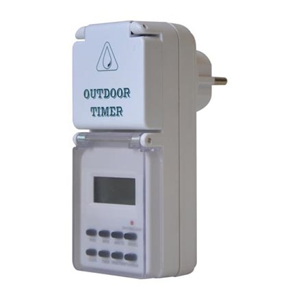 Interrupteur horaire numérique hebdomadaire extérieur 16A/230V IP44 200 mAh