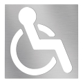 Invalidenpictogram 12x12 cm rvs/zilver