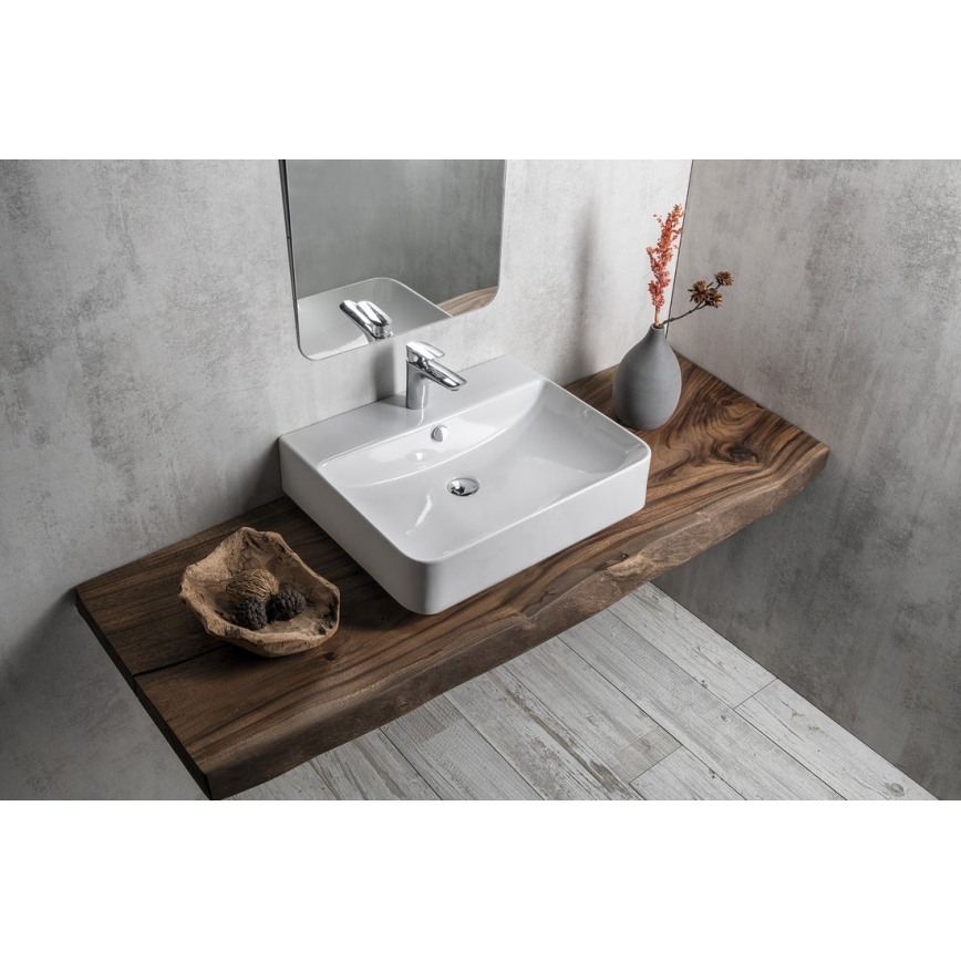 Isvea - Lavabo à poser/suspendu SOTT AQUA 60,5x50 cm céramique/blanc