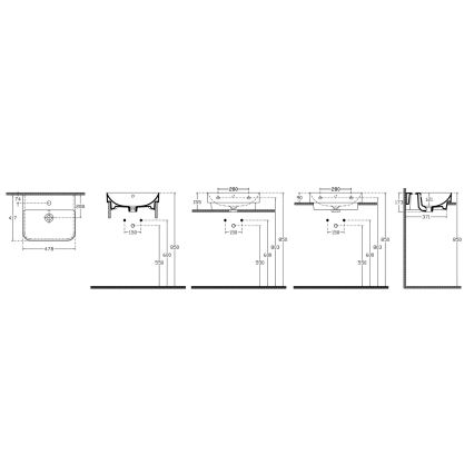 Isvea - Opbouwwastafel SOTT AQUA 48x42 cm keramiek/wit