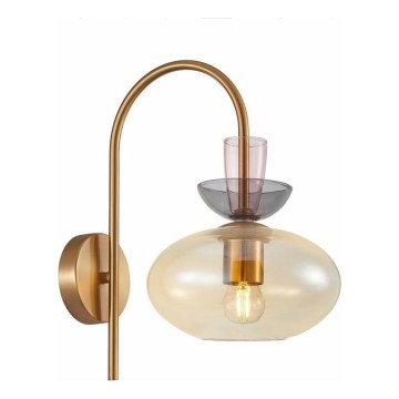 ITALUX - Applique murale FANDA 1xE27/40W/230V dorée/beige fumé