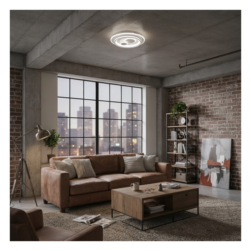 ITALUX - LED-dimbare plafondlamp PARCO LED/55W/230V 3000-6500K Ø 50 cm wit + afstandsbediening