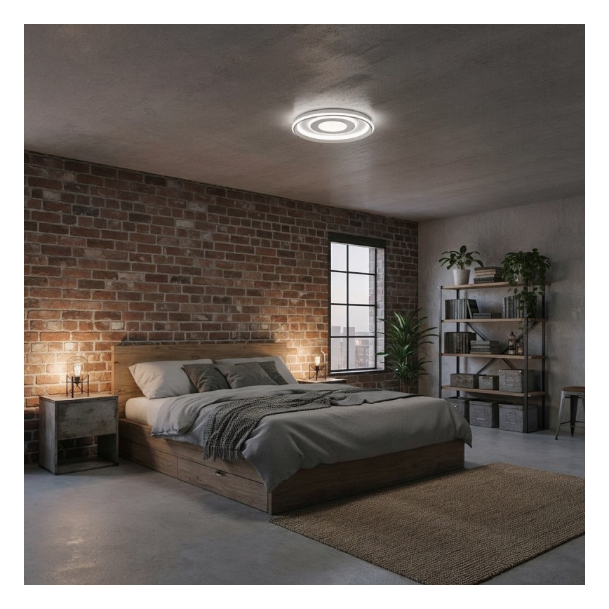 ITALUX - LED dimbare plafondlamp SIMNI LED/55W/230V 3000-6500K Ø 50 cm wit + afstandsbediening