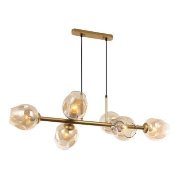 ITALUX - Hanglamp aan een koord BORGO 6xE27/40W/230V goud