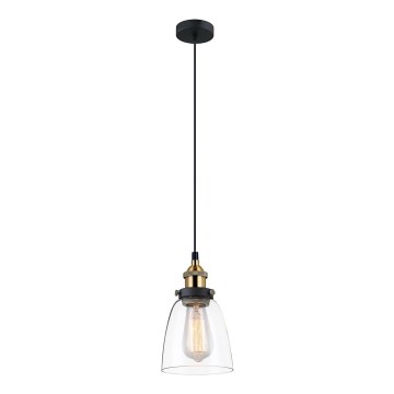 ITALUX - Hanglamp aan een koord FRANCIS 1xE27/40W/230V zwart/goud