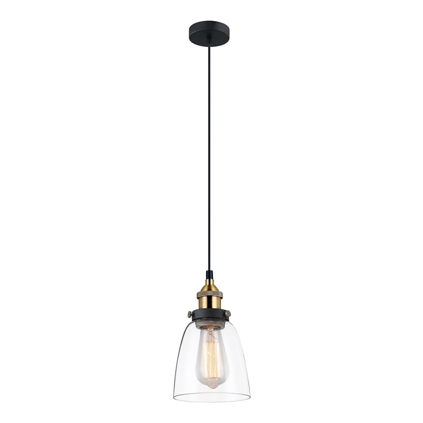 ITALUX - Hanglamp aan een koord FRANCIS 1xE27/40W/230V zwart/goud