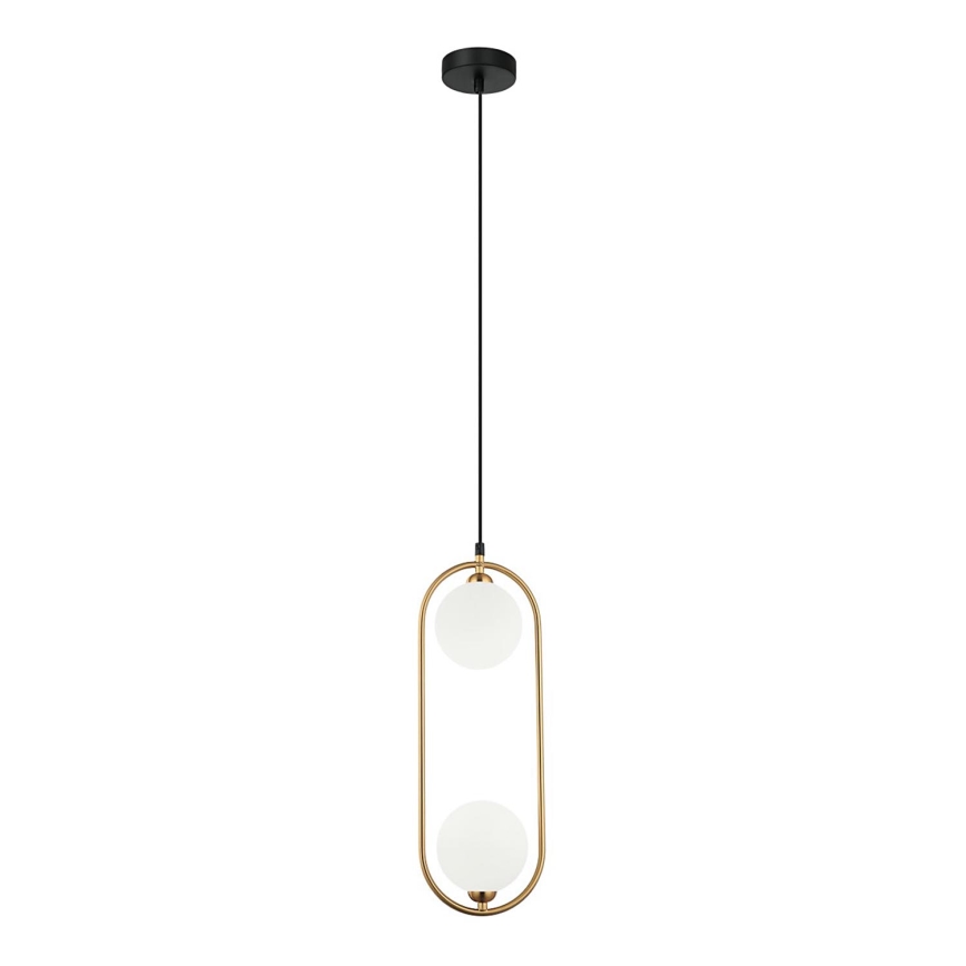 ITALUX - Hanglamp aan een koord LUPUS 2xG9/25W/230V zwart/goud