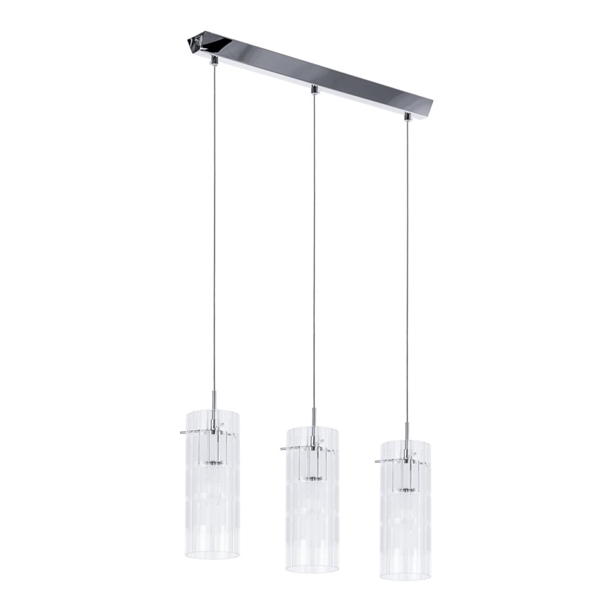 ITALUX - Hanglamp aan een koord MAX 3xE27/60W/230V glanzend chroom/doorzichtig
