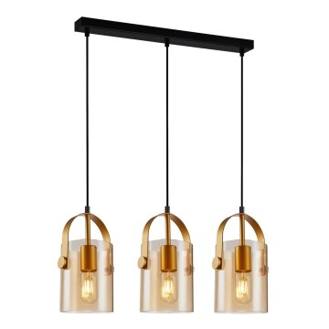 ITALUX - Hanglamp aan een koord NANESMA 3xE27/40W/230V goud