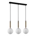 ITALUX - Hanglamp aan een koord RAVENA 3xE27/10W/230V zwart/goud