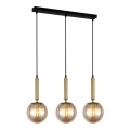 ITALUX - Hanglamp aan een koord RAVENA 3xE27/5W/230V zwart/goud