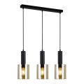 ITALUX - Hanglamp aan een koord SARDO 3xE27/40W/230V zwart/goud