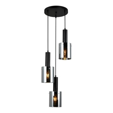 ITALUX - Hanglamp aan een koord SARDO 3xE7/40W/230V zwart