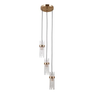 ITALUX - Hanglamp aan kabel TARASO 3xE14/40W/230V goudkleurig