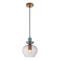 ITALUX - Hanglamp met kabel FANDA 1xE27/40W/230V goud/rookgrijs