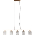 ITALUX - Hanglamp met kabel SIMONA 5xE14/40W/230V goudkleurig