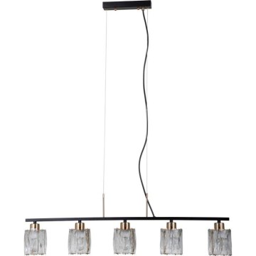 ITALUX - Hanglamp met kabel SIMONA 5xE14/40W/230V zwart/goud