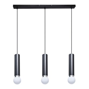 ITALUX - MACERA hanglamp met kabel 3xE27/40W/230V zwart