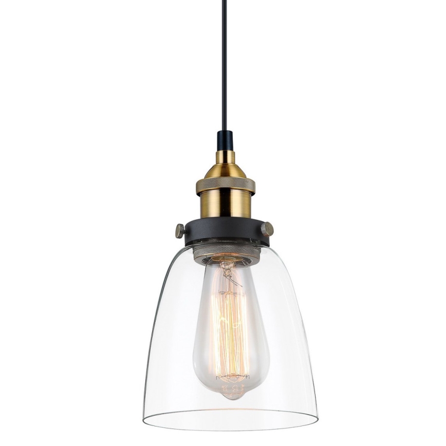 ITALUX - Hanglamp aan een koord FRANCIS 1xE27/40W/230V zwart/goud