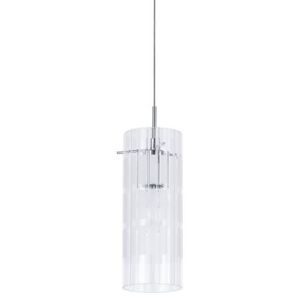ITALUX - Hanglamp aan een koord MAX 1xE27/60W/230V glanzend chroom/doorzichtig
