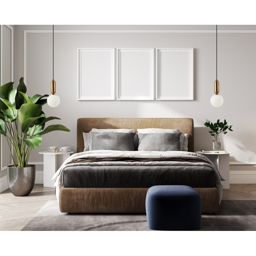 ITALUX - Hanglamp aan een koord ALDEVA 1xE27/40W/230V diameter 15 cm brons