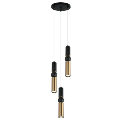 ITALUX - Suspension filaire ISIDORA 3xGU10/25W/230V noir/bronze