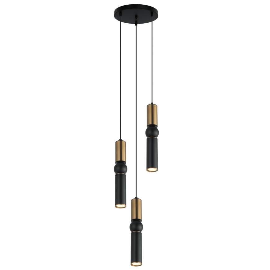 ITALUX - Hanglamp aan een koord ISIDORA 3xGU10/25W/230V zwart/brons
