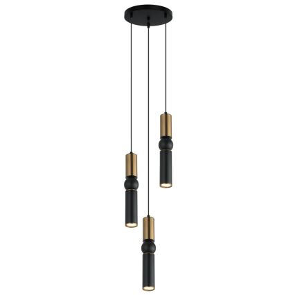 ITALUX - Suspension filaire ISIDORA 3xGU10/25W/230V noir/bronze