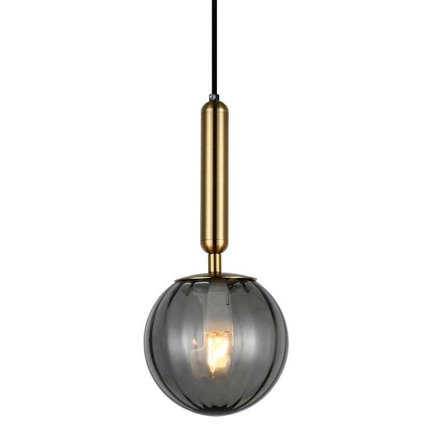 ITALUX - Hanglamp aan een koord RAVENA 1xE27/5W/230V zwart/messing