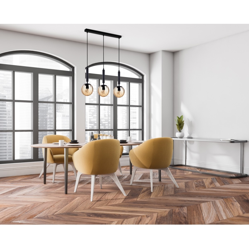 ITALUX - Hanglamp aan een koord RAVENA 3xE27/10W/230V zwart