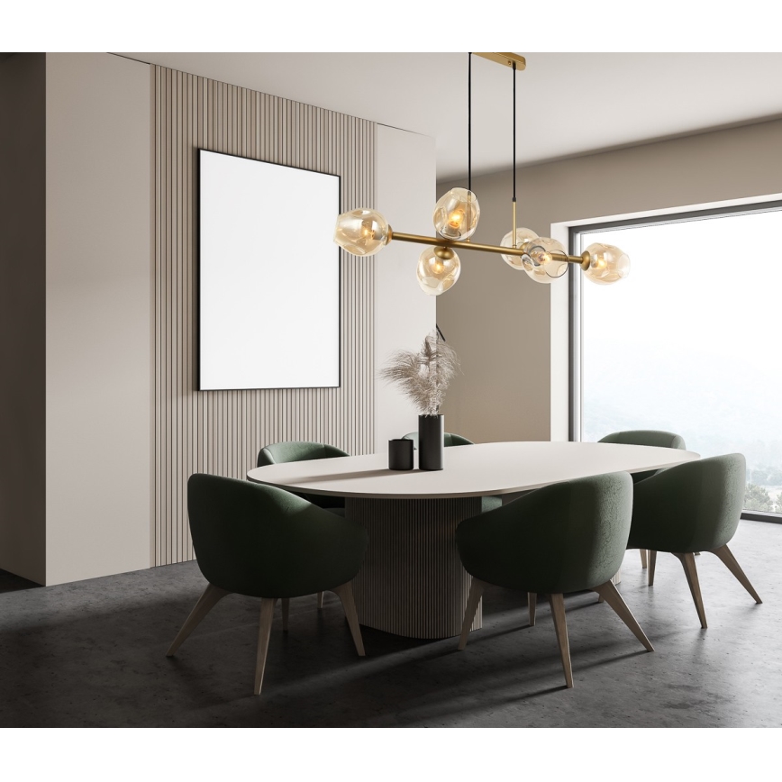 ITALUX - Suspension filaire BORGO 6xE27/40W/230V doré