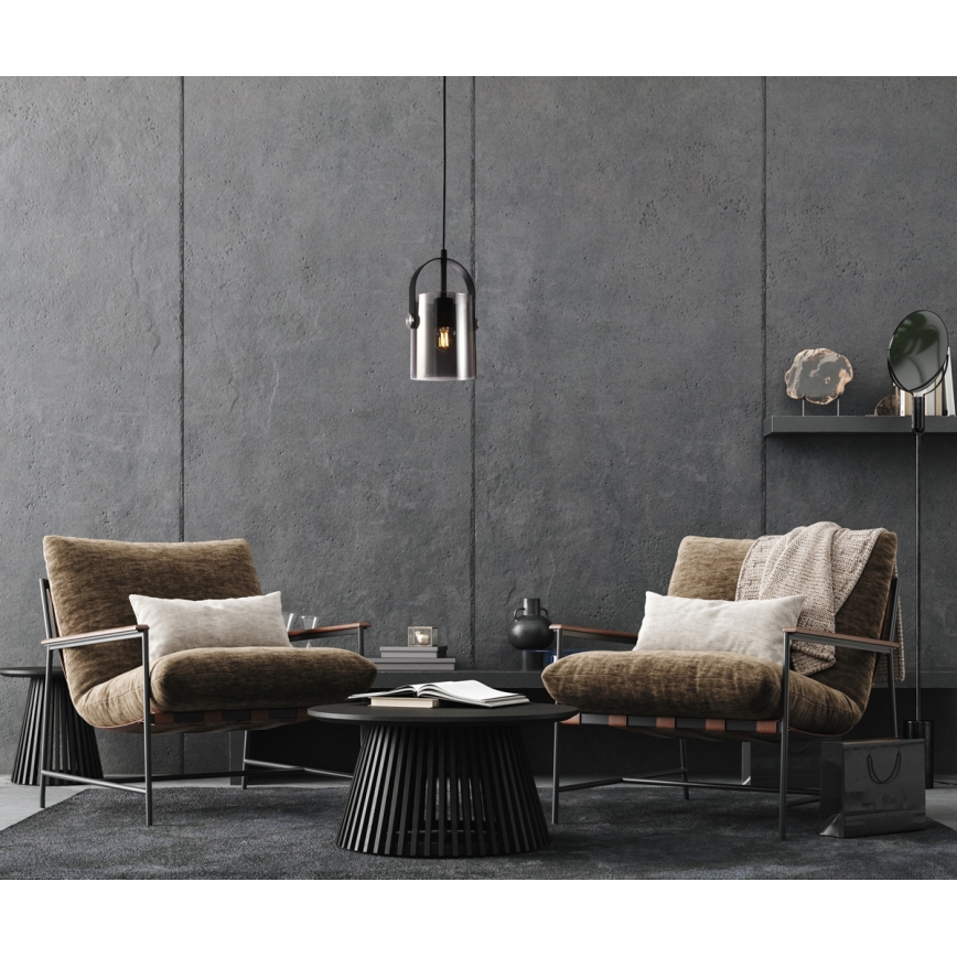 ITALUX - Hanglamp aan een koord NANESMA 1xE27/40W/230V zwart