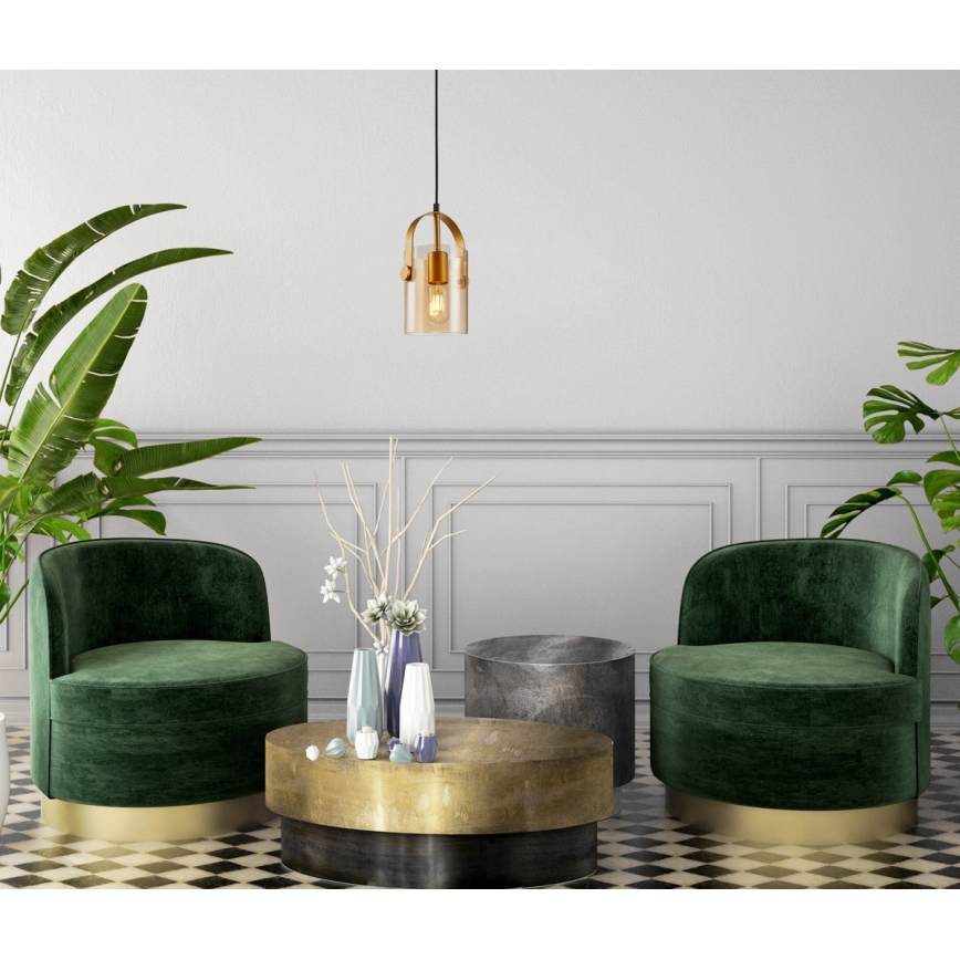 ITALUX - Hanglamp aan een koord NANESMA 1xE27/40W/230V goud