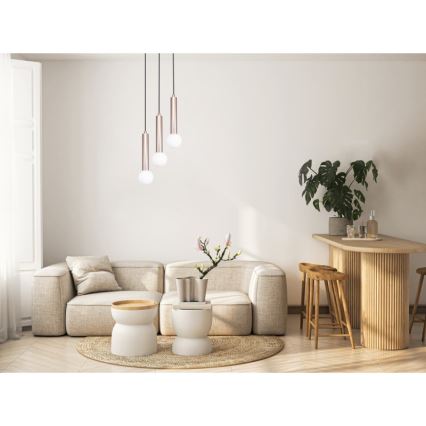 ITALUX - Suspension sur câble FILANO 3xG9/5W/230V or rose