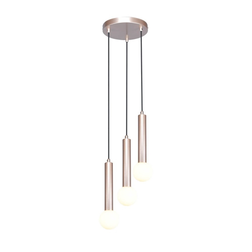 ITALUX - Suspension sur câble FILANO 3xG9/5W/230V or rose