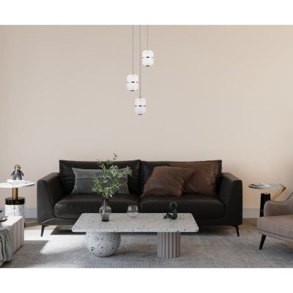 ITALUX - Suspension LED sur câble ALANI, 3x LED de 5 W, 230 V, 3000 K, finition dorée