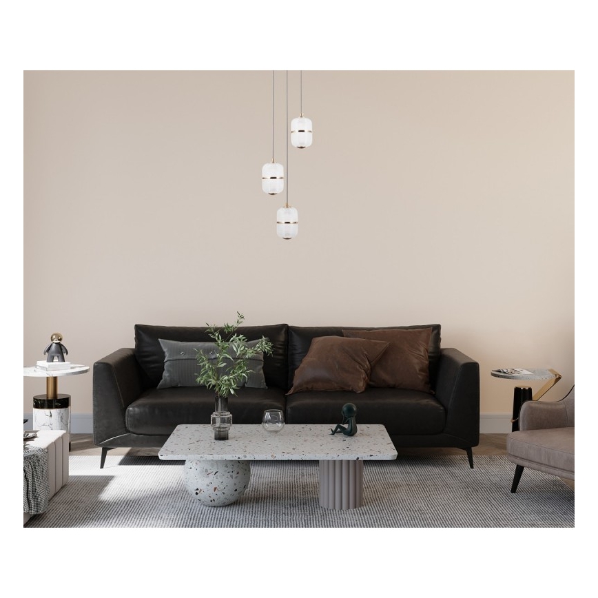 ITALUX - Suspension LED sur câble ALANI, 3x LED de 5 W, 230 V, 3000 K, finition dorée